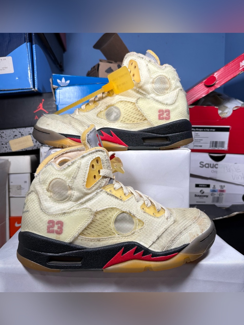 Size 5.5 - Jordan 5 SP x Off-White Mid Sail